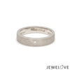 Front View of Matte Finish Platinum Love Bands with Parallel Lines JL PT 421