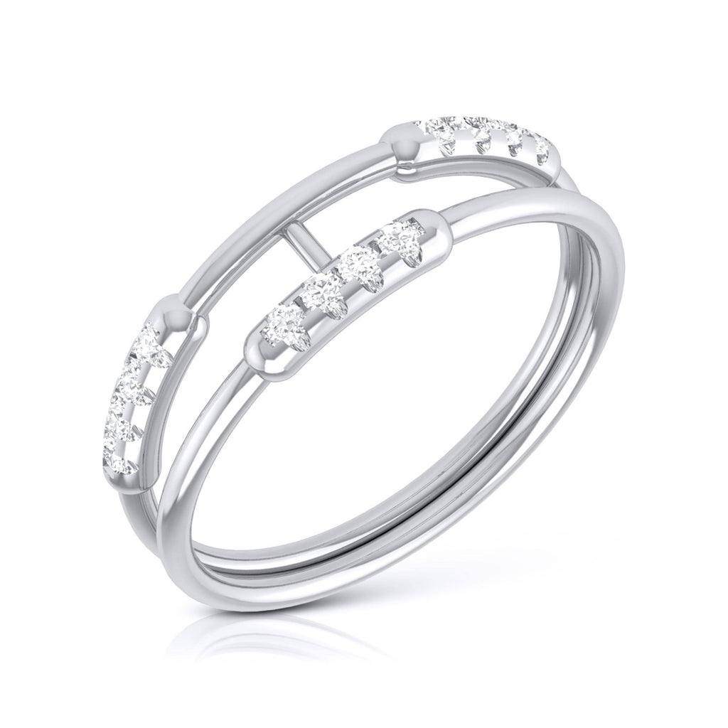 Jewelove™ Rings SI IJ / Women's Band only Platinum Diamond Ring for Women JL PT LR 94