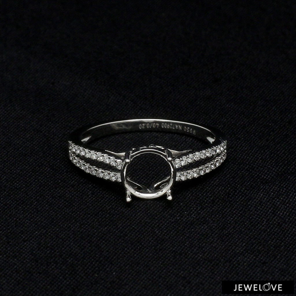 Jewelove™ Rings Women's Band only / SI IJ Platinum Diamond Split Shank Mounting Ring JL PT 1217-M