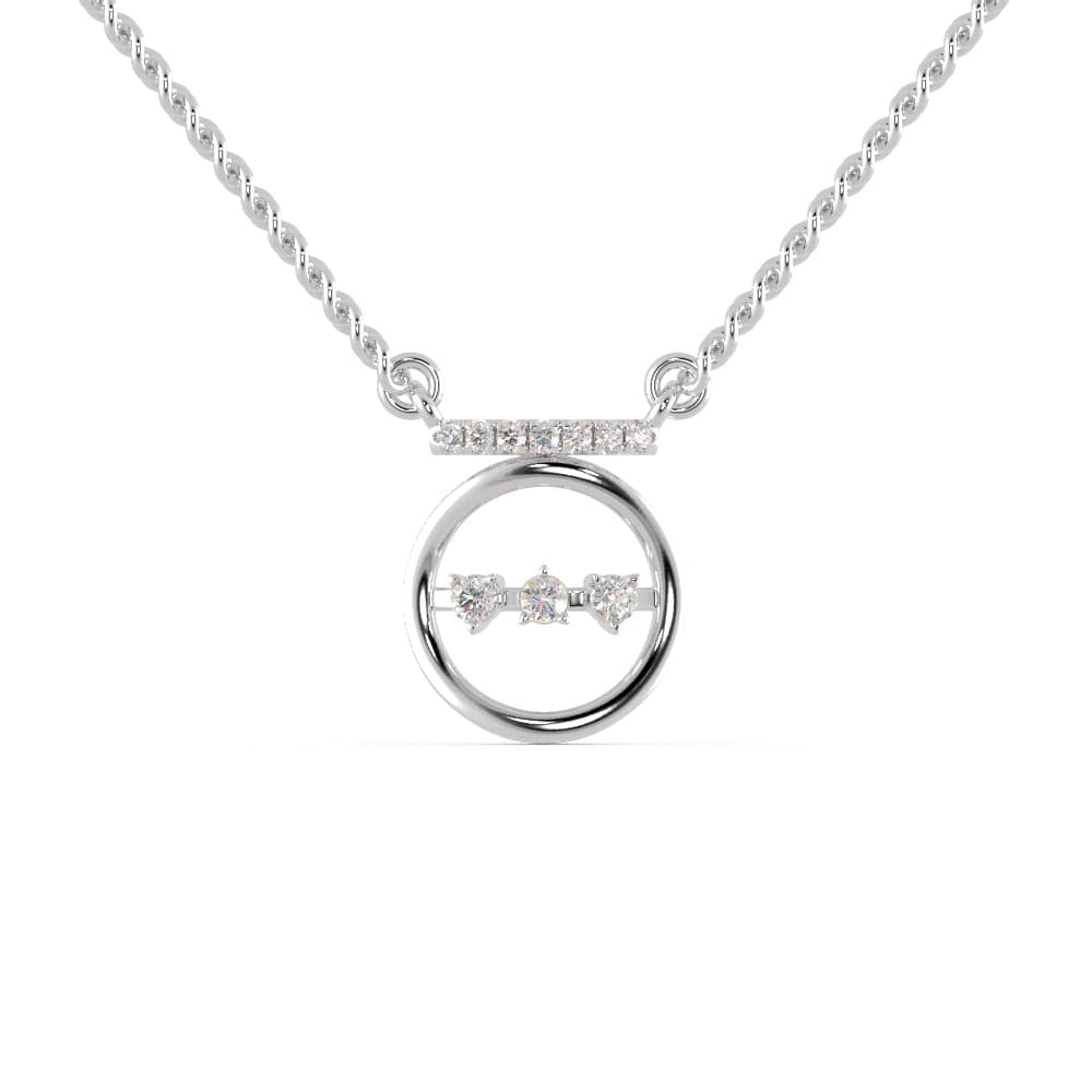 Jewelove™ Pendants SI IJ Platinum Diamonds Circle Pendant for Women JL PT P 1286