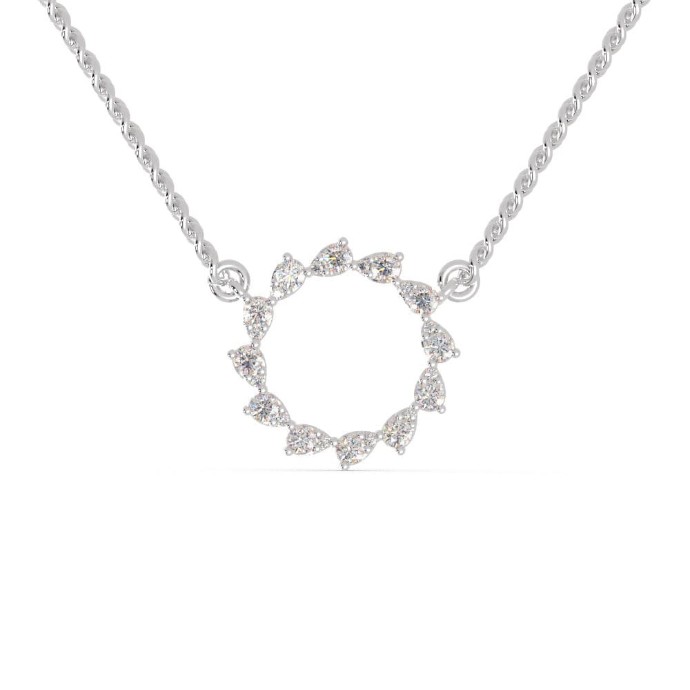 Pave Diamond Open Circle Link Pendant - Nuha Jewelers