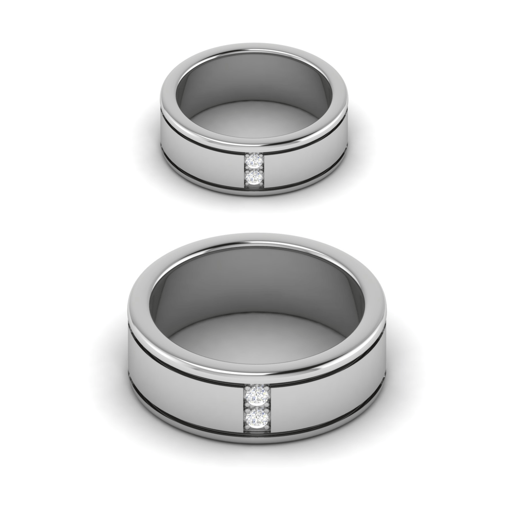 Jewelove™ Rings Both Platinum Diamonds Couple Unisex Ring JL PT MB RD 111