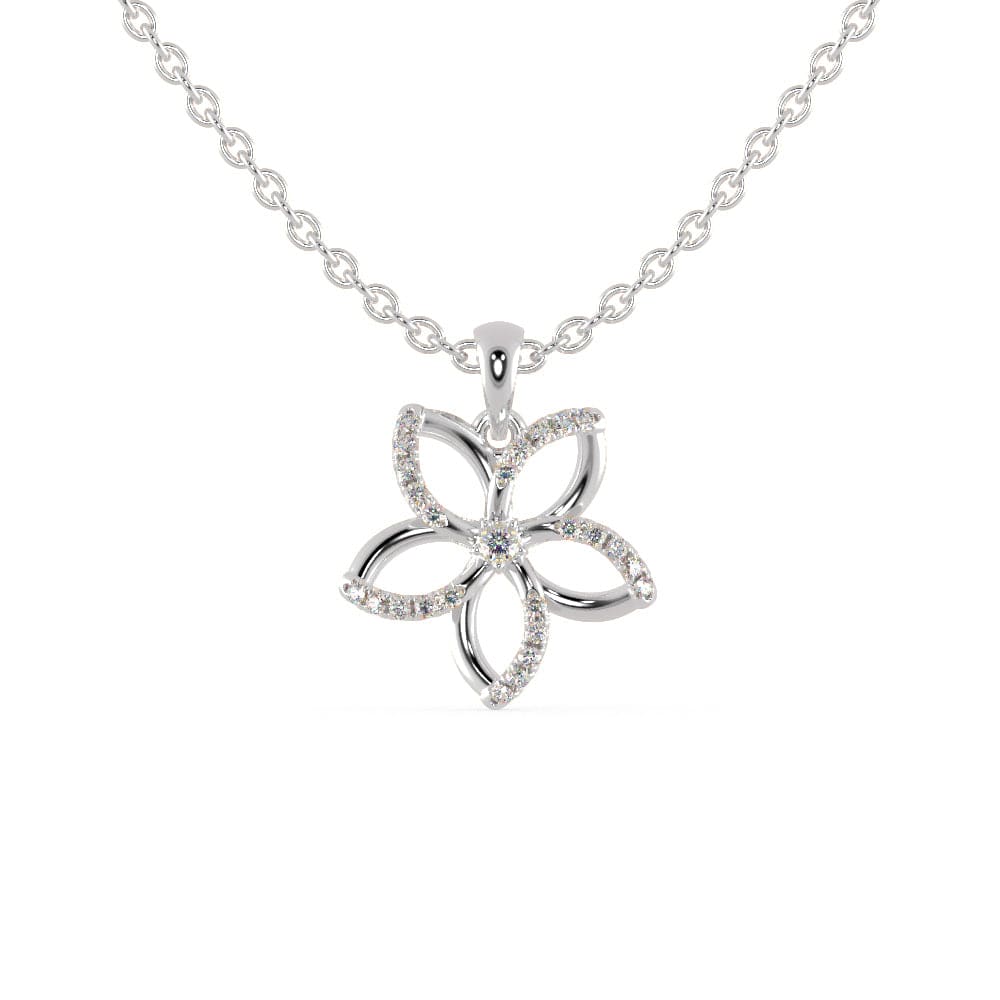 Jewelove™ Pendants SI IJ Platinum Diamonds Flower Pendant for Women JL PT P 1268