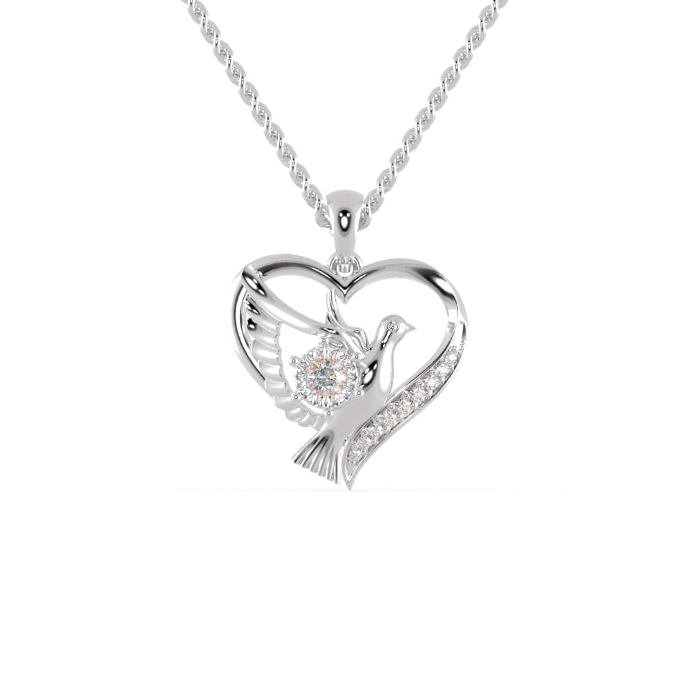 Jewelove™ Pendants SI IJ Platinum Diamonds Heart Pendant for Women JL PT P 1285
