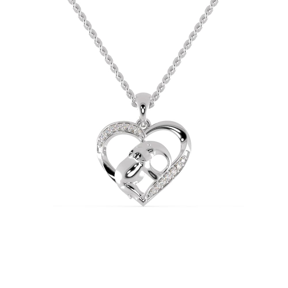 Jewelove™ Pendants SI IJ Platinum Diamonds Heart Pendant for Women JL PT P 1299