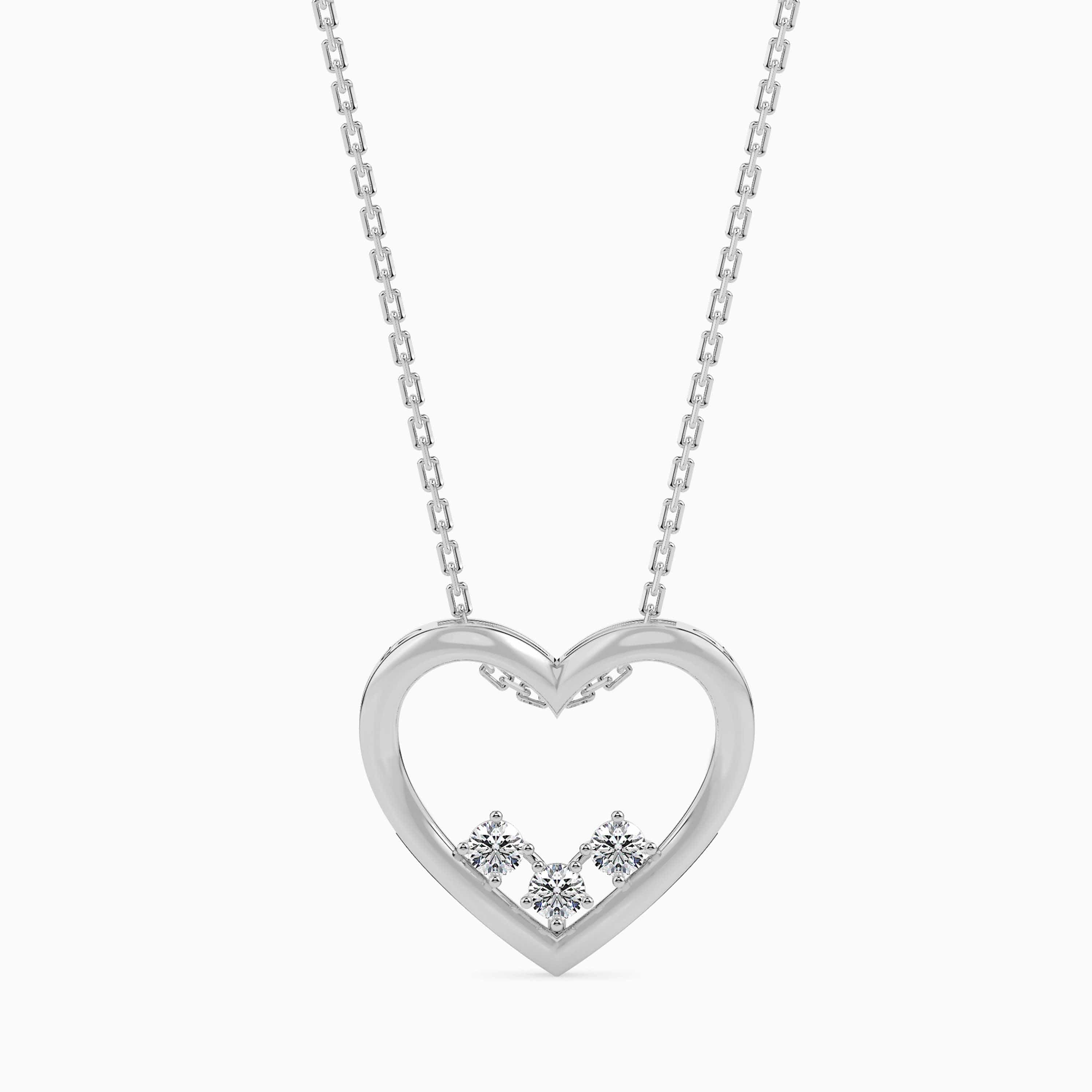 Striking Amiable Heart Diamond Pendant Necklace for women under 20K -  Candere by Kalyan Jewellers