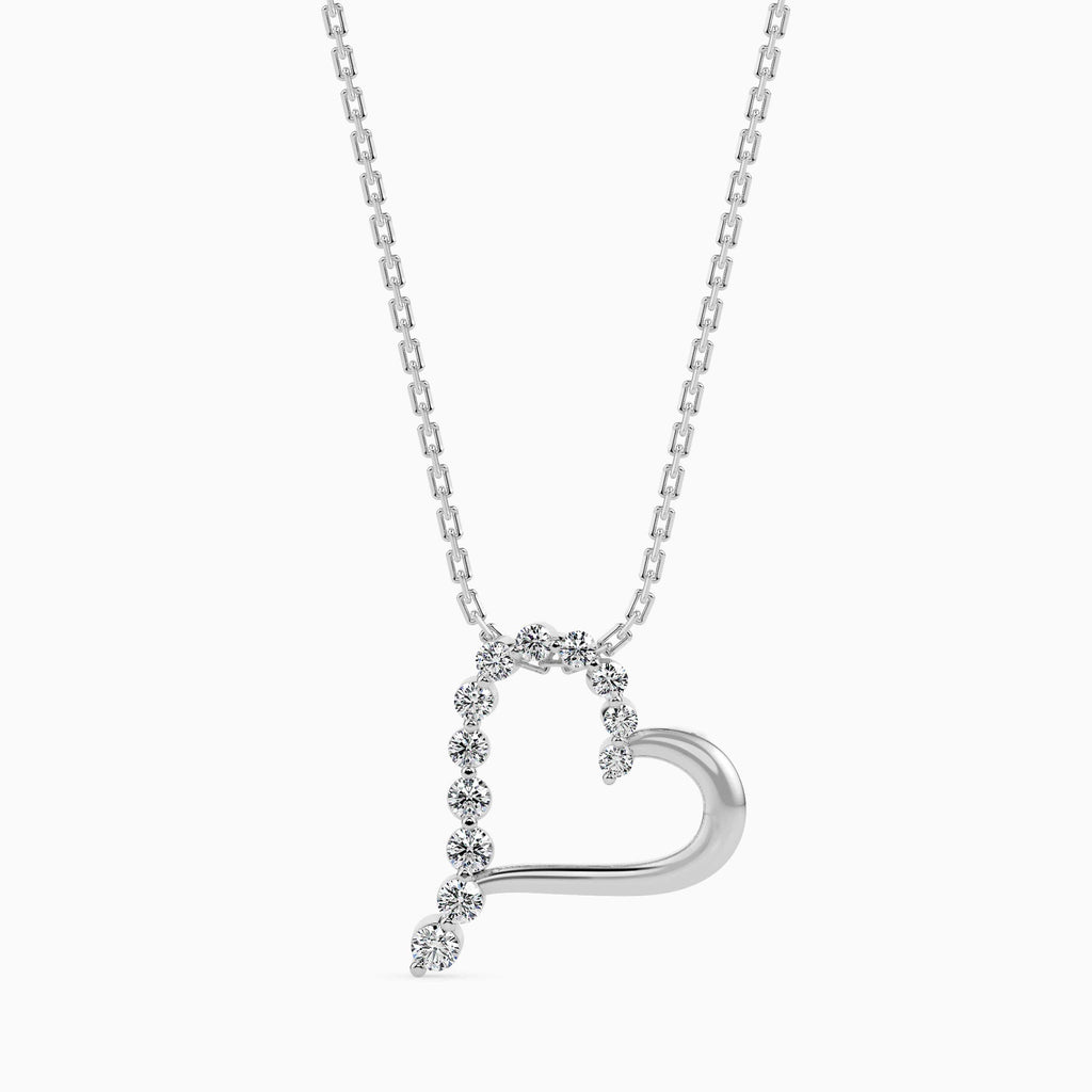 Jewelove™ Pendants SI IJ Platinum Diamonds Heart Pendant for Women JL PT P 18004