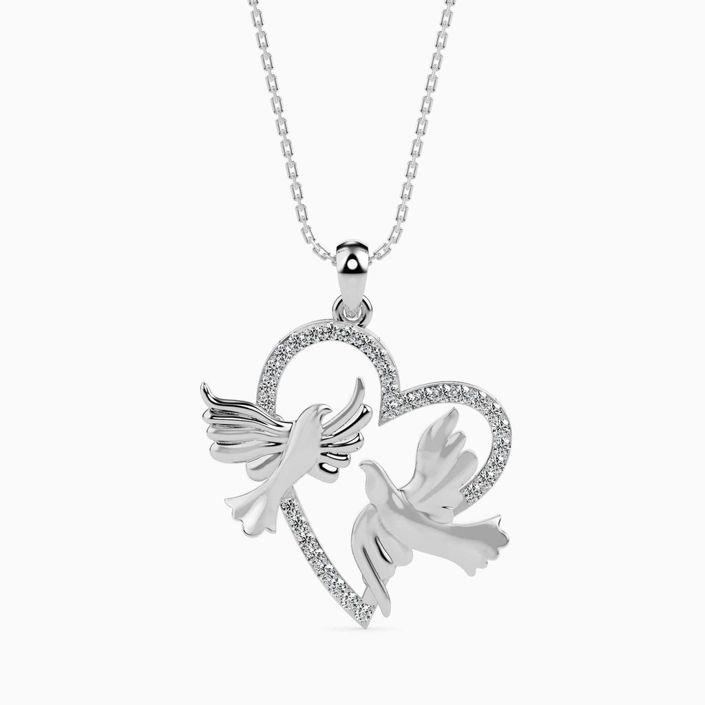 Jewelove™ Pendants SI IJ Platinum Diamonds Heart Pendant for Women JL PT P 18041