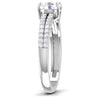 Side View of 30 Pointer Platinum Double Shank Diamond Solitaire Engagement Ring JL PT 7002