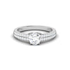 Front View of 30 Pointer Platinum Double Shank Diamond Solitaire Engagement Ring JL PT 7002