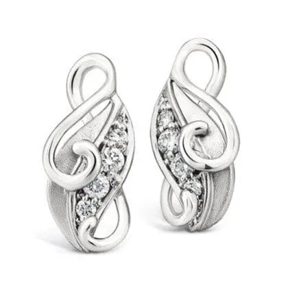 Platinum Earrings designed as Leaves SJ PTO E 108 - Suranas Jewelove
 - 1