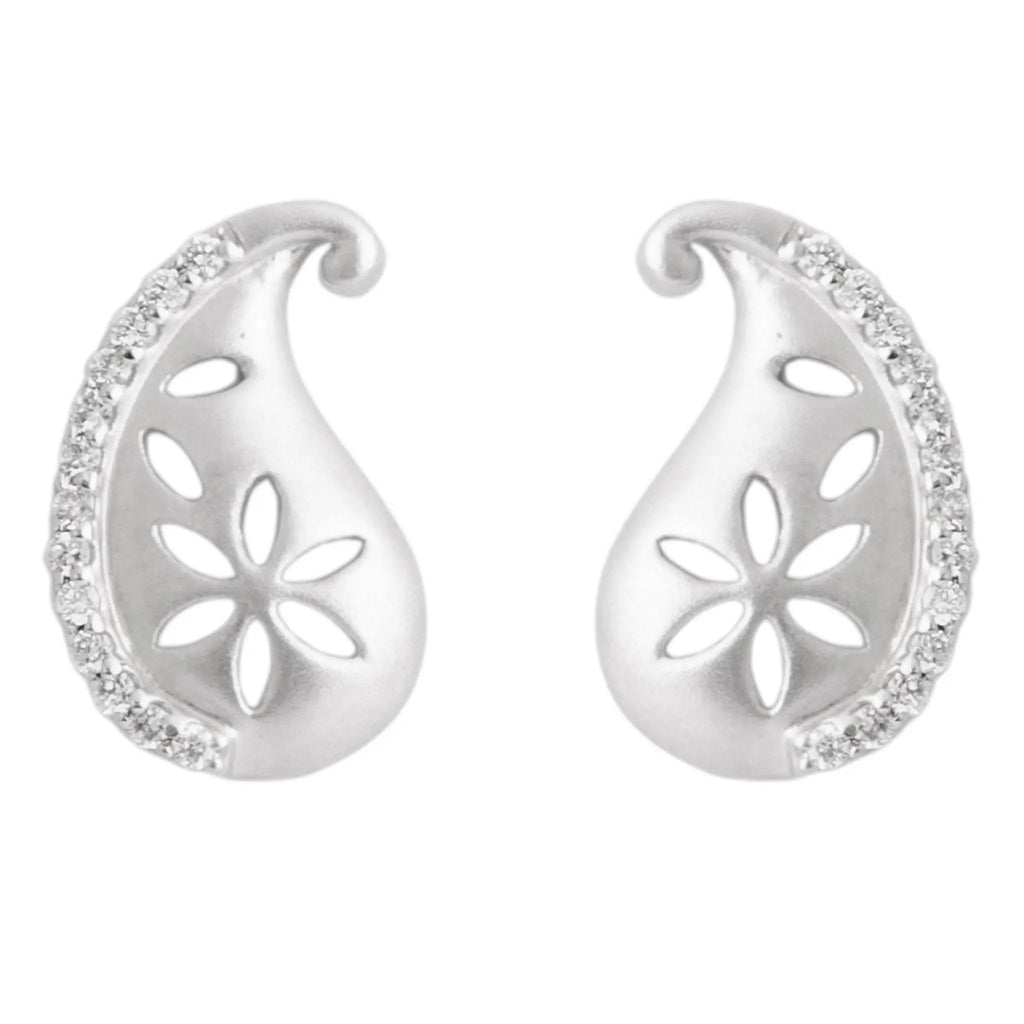 Platinum Diamond Earrings in India - Super Sale - Flowers Dotted With Dew Of Diamonds SJ PTO E 155