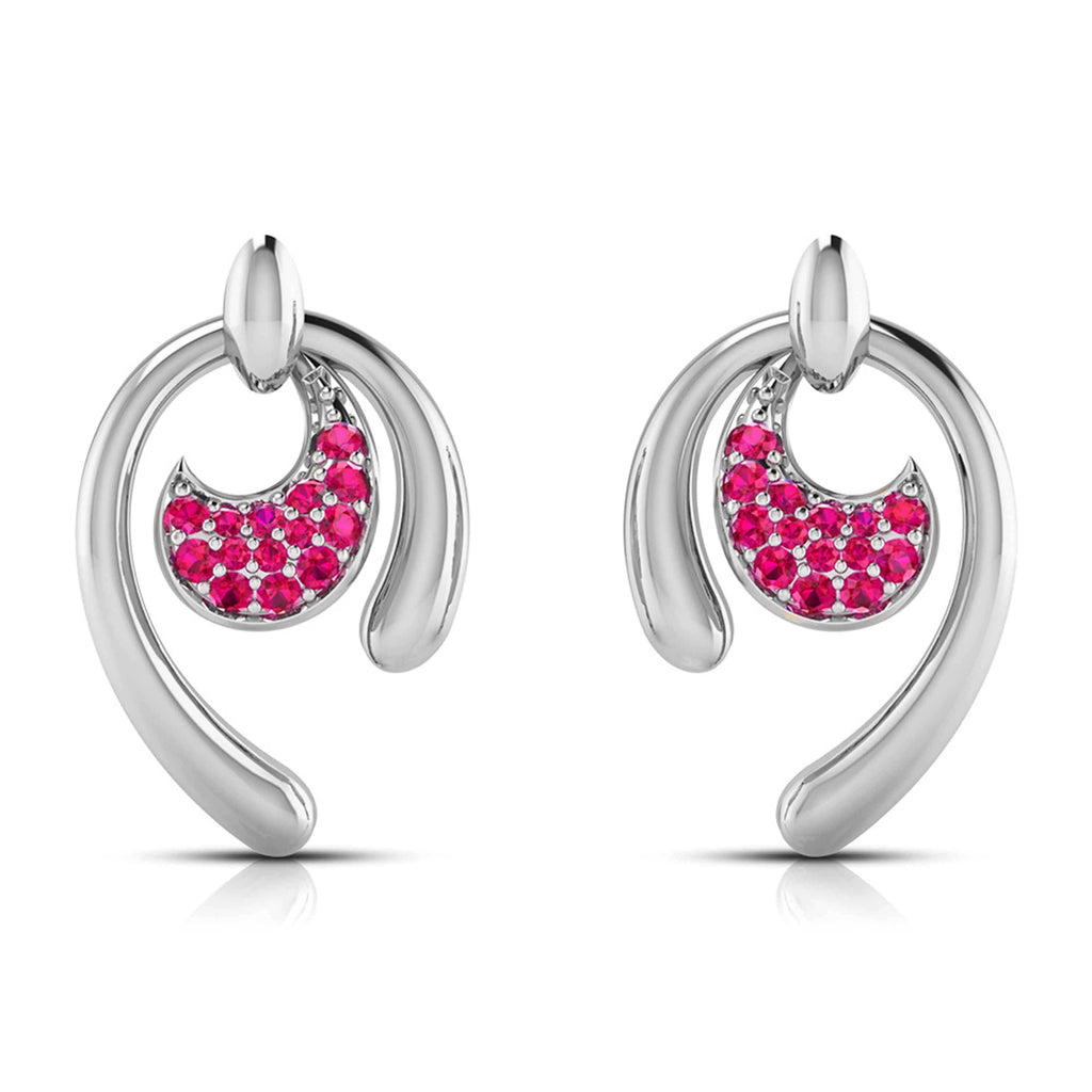 Jewelove™ Earrings Red Platinum Earrings for Women JL PT E NL8636