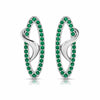Jewelove™ Earrings Green Platinum Earrings for Women JL PT E NL8654