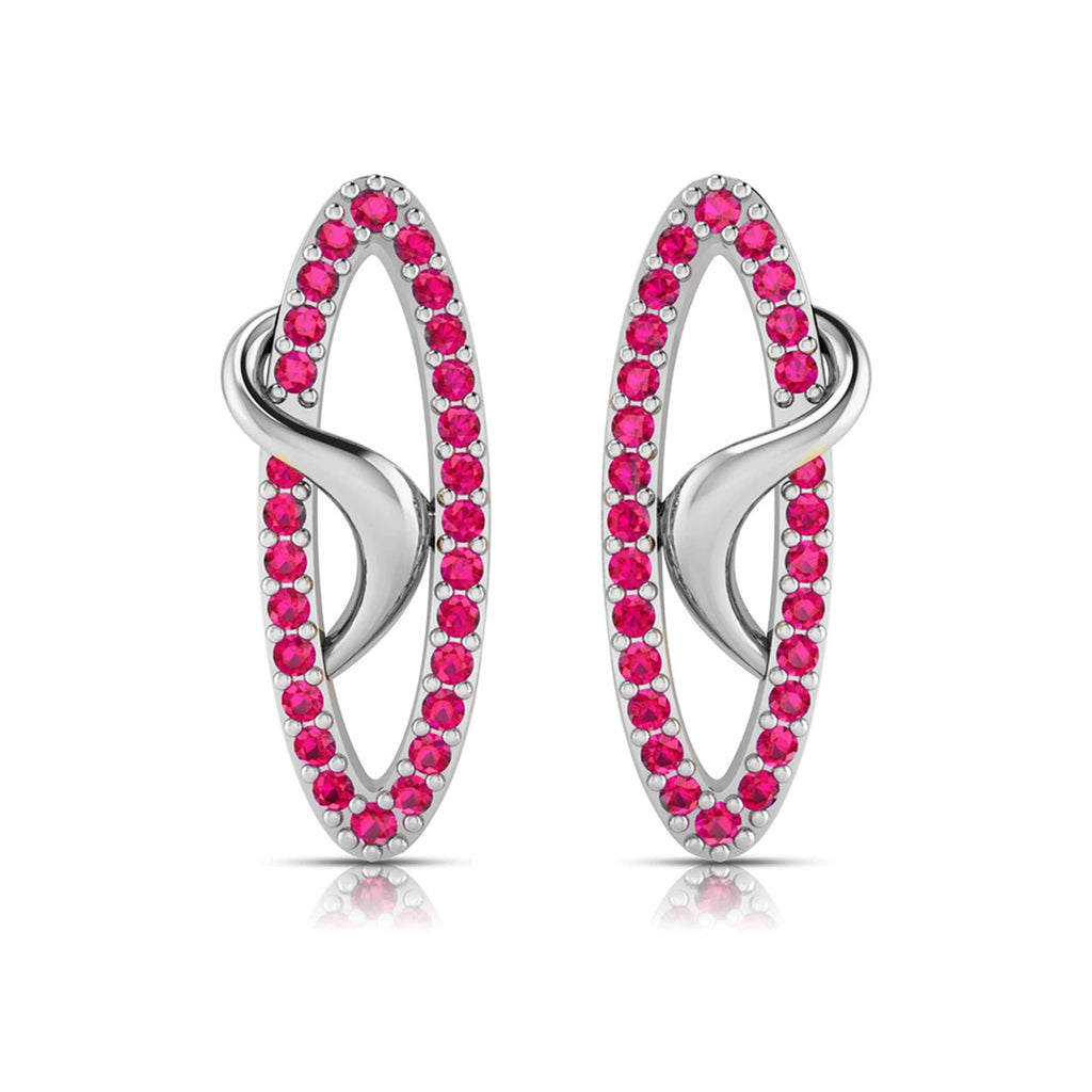 Jewelove™ Earrings Red Platinum Earrings for Women JL PT E NL8654