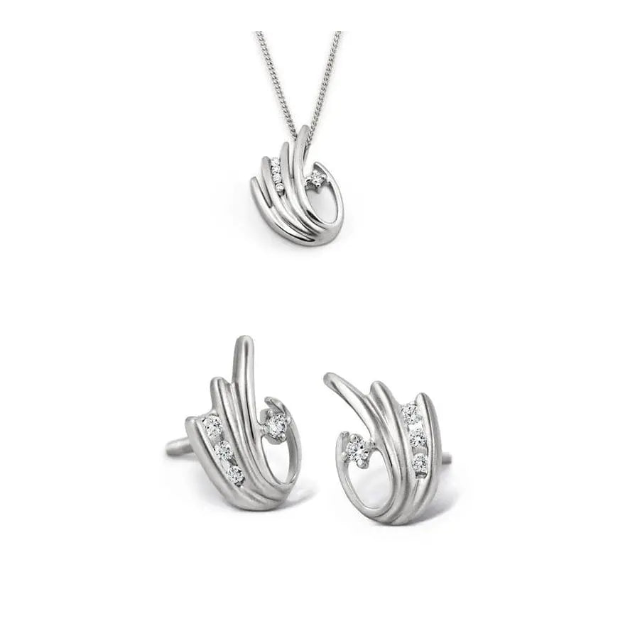 Platinum Earrings with Channel set Diamonds SJ PTO E 105
