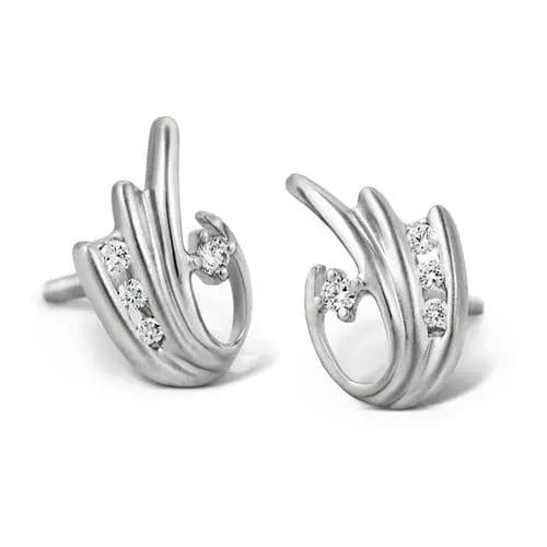 Platinum Earrings with Channel  Diamonds SJ PTO E 105