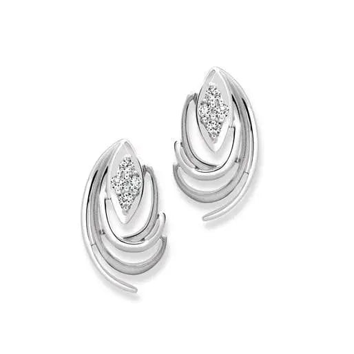 Platinum Earrings with Curvilinear Design SJ PTO E 115 - Suranas Jewelove
