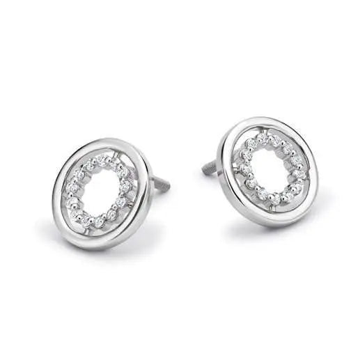 Platinum Earrings with Diamond Ring SJ PTO E 126 - Suranas Jewelove
