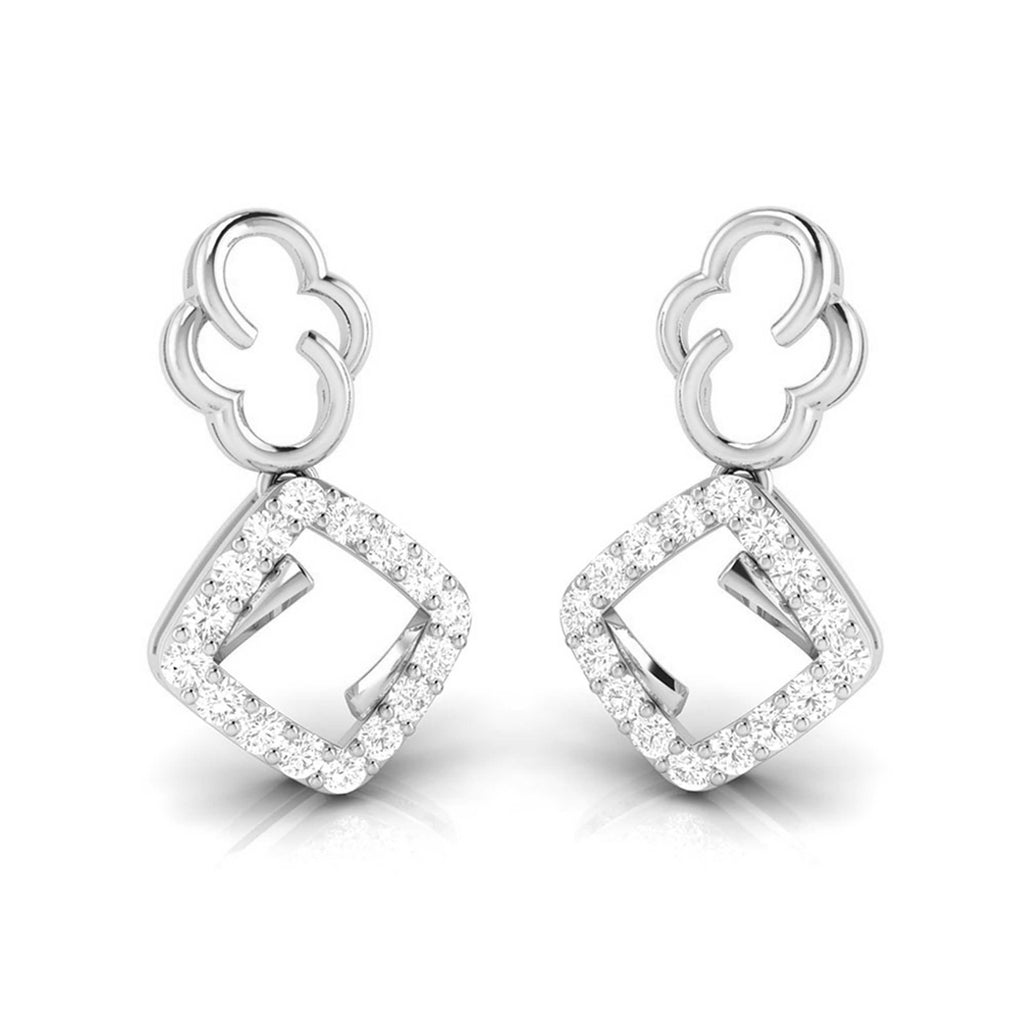 Jewelove™ Earrings SI IJ Platinum Earrings with Diamonds for Women JL PT E N-17