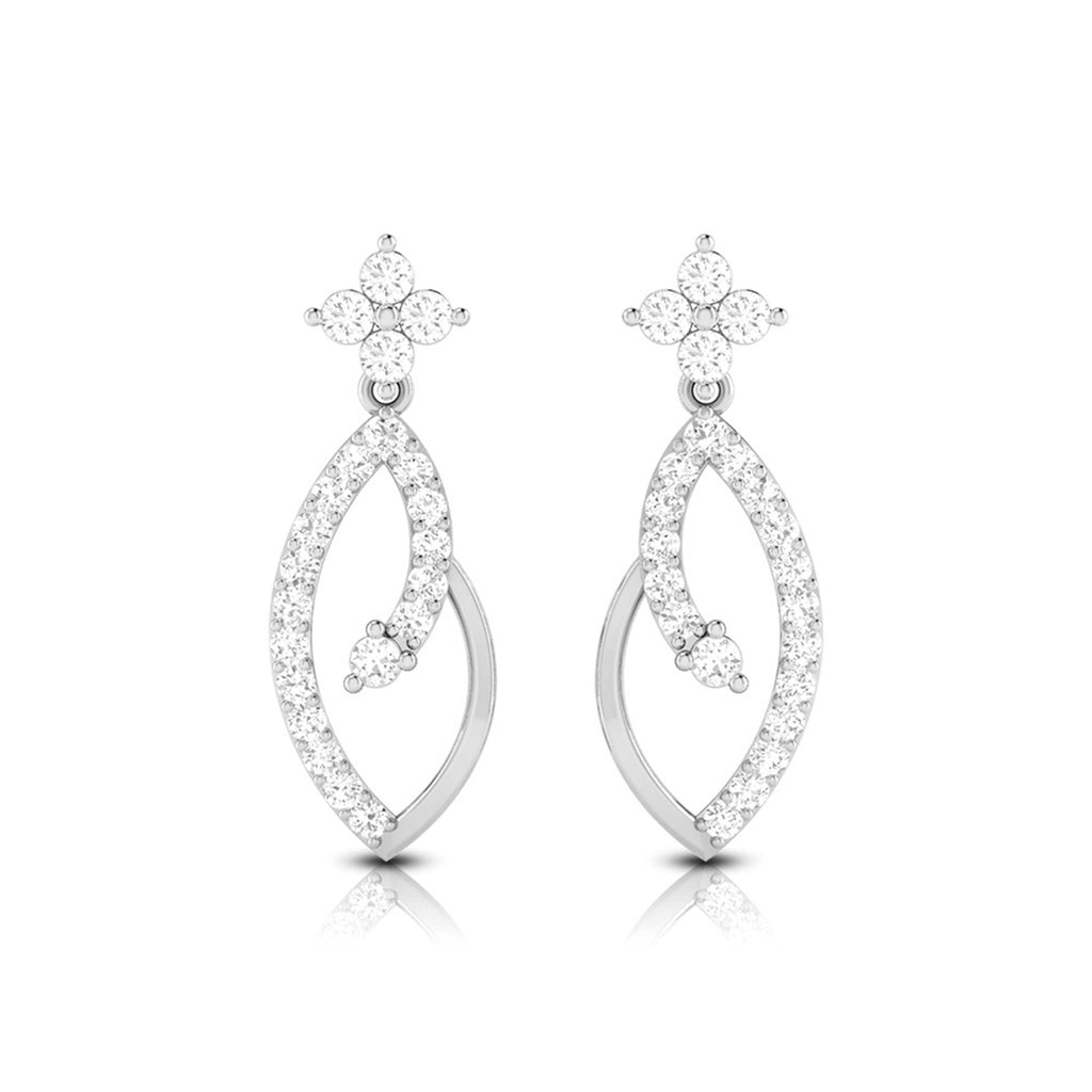 Jewelove™ Earrings SI IJ Platinum Earrings with Diamonds for Women JL PT E NK-55