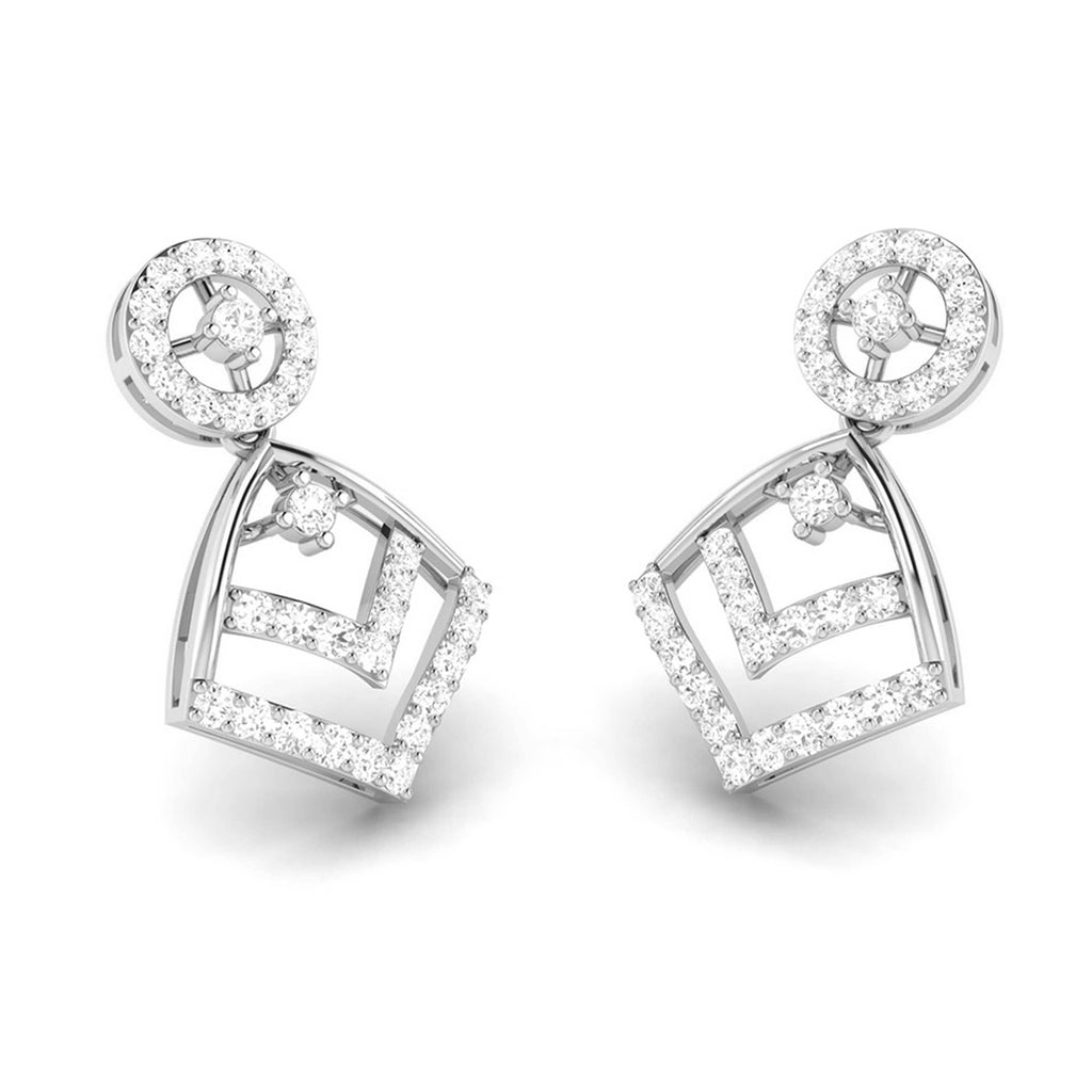 Jewelove™ Earrings SI IJ Platinum Earrings with Diamonds for Women JL PT E NK-56
