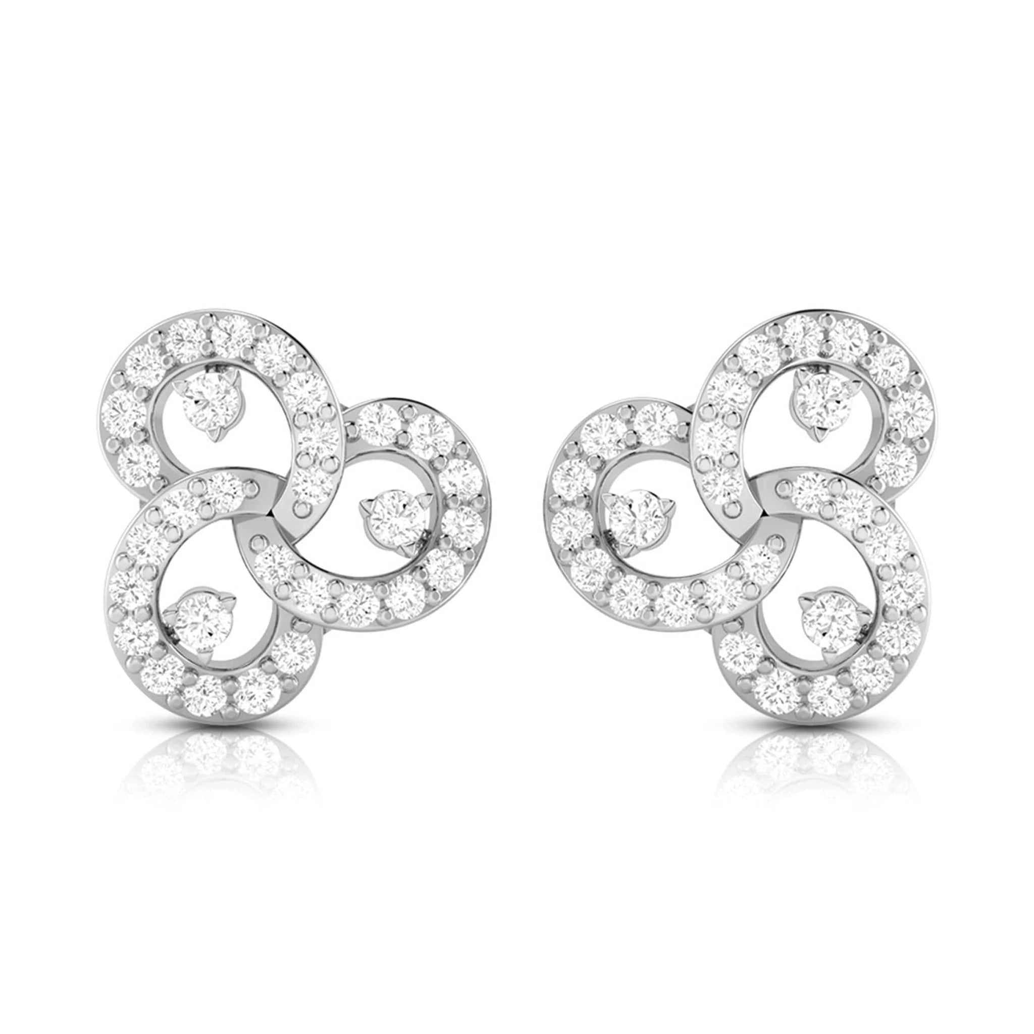 Jewelove™ Earrings SI IJ Platinum Earrings with Diamonds for Women JL PT E ST 2016