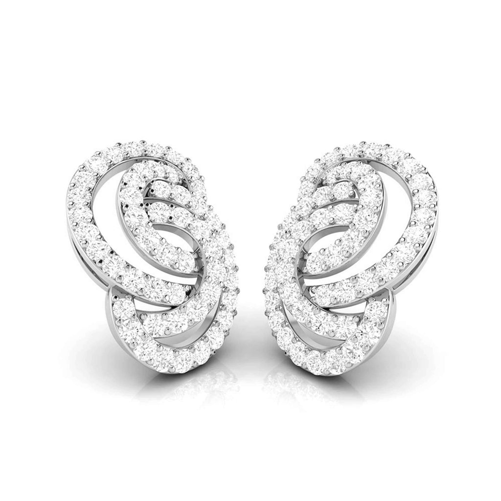 Jewelove™ Earrings SI IJ Platinum Earrings with Diamonds for Women JL PT E ST 2020