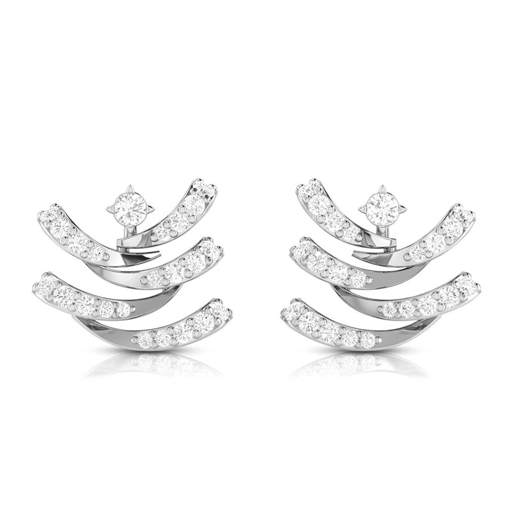Jewelove™ Earrings SI IJ Platinum Earrings with Diamonds JL PT E ST 2010