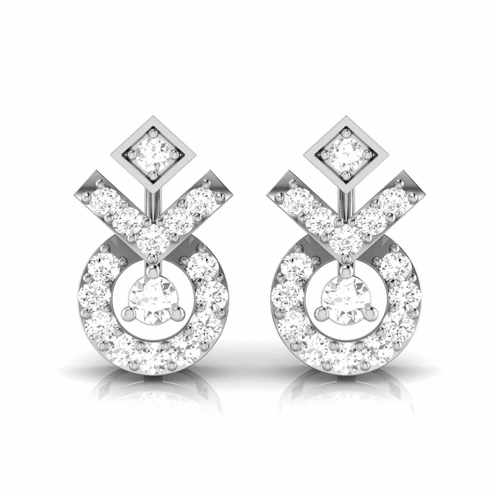 Jewelove™ Earrings SI IJ Platinum Earrings with Diamonds JL PT E ST 2210