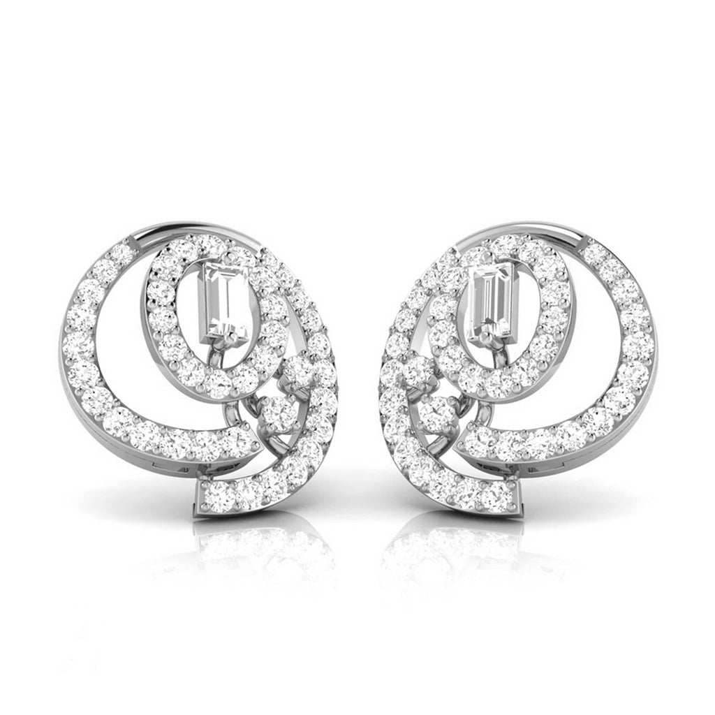Jewelove™ Earrings SI IJ Platinum Earrings with Diamonds JL PT E ST 2213