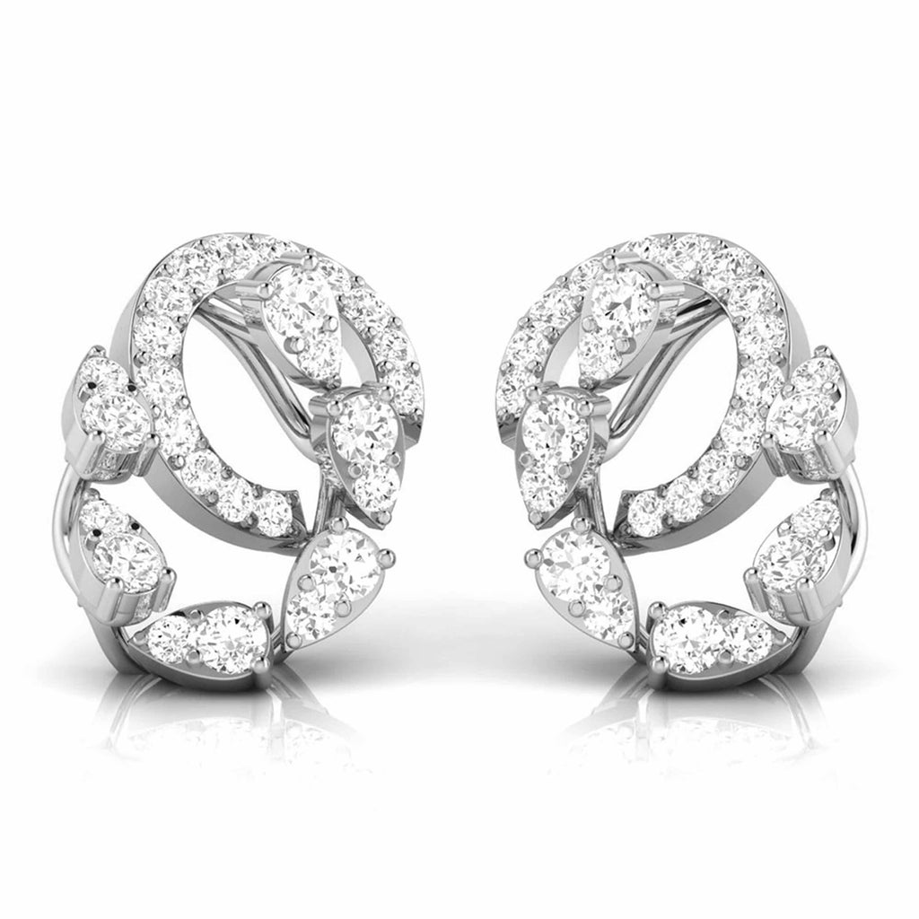 Jewelove™ Earrings SI IJ Platinum Earrings with Diamonds JL PT E ST 2218