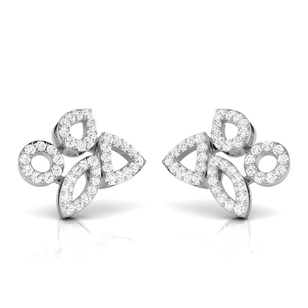 Jewelove™ Earrings SI IJ Platinum Earrings with Diamonds JL PT E ST 2227