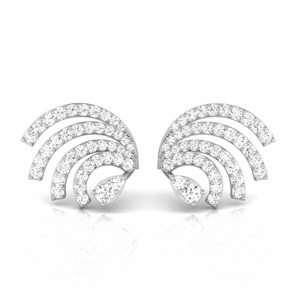 Jewelove™ Earrings SI IJ Platinum Earrings with Diamonds JL PT E ST 2231