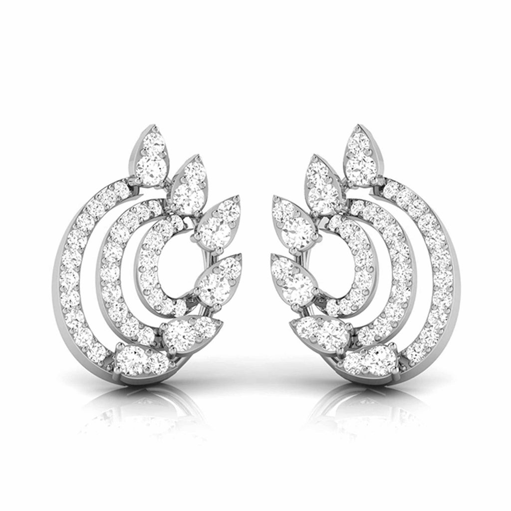 Jewelove™ Earrings SI IJ Platinum Earrings with Diamonds JL PT E ST 2234