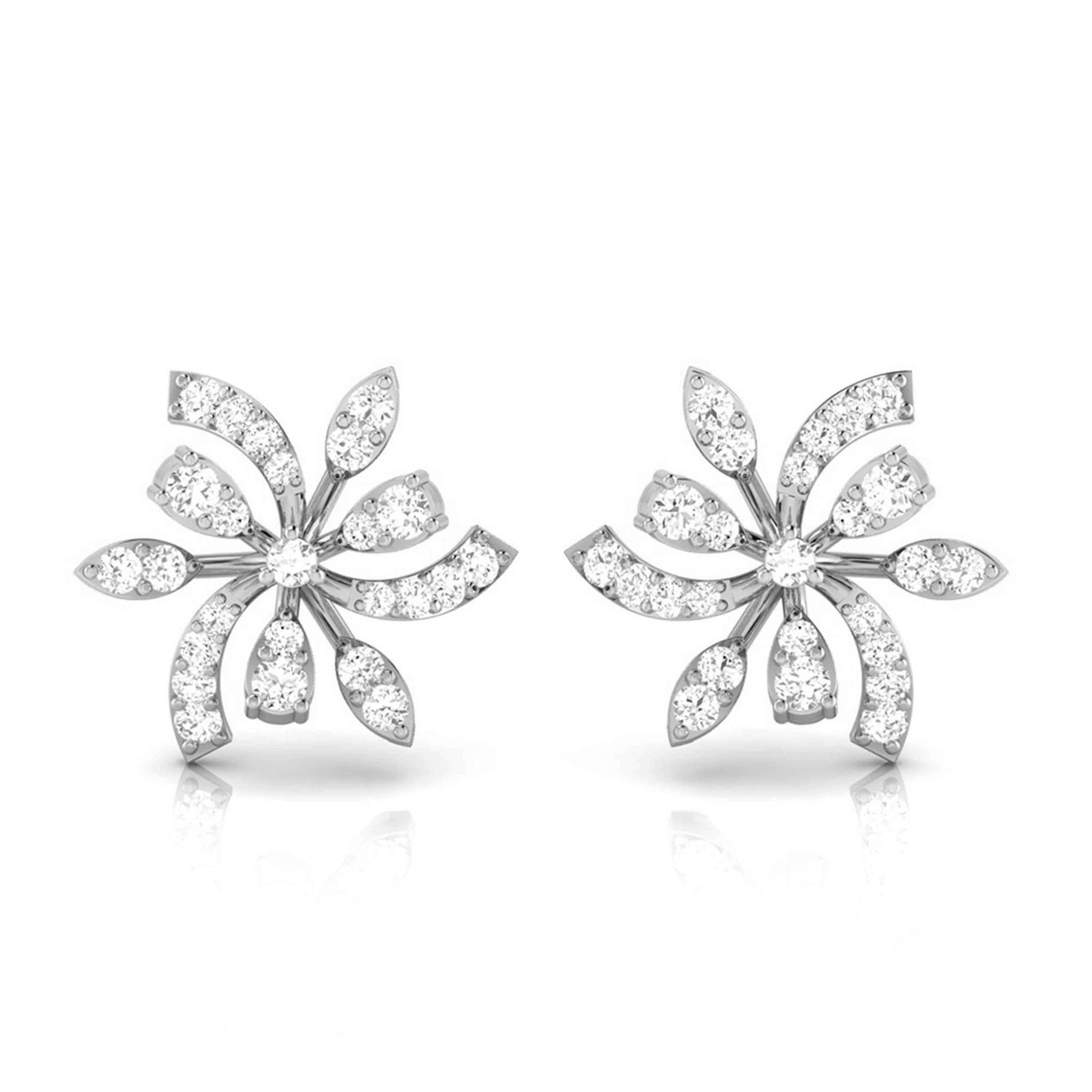 Jewelove™ Earrings SI IJ Platinum Earrings with Diamonds JL PT E ST 2237
