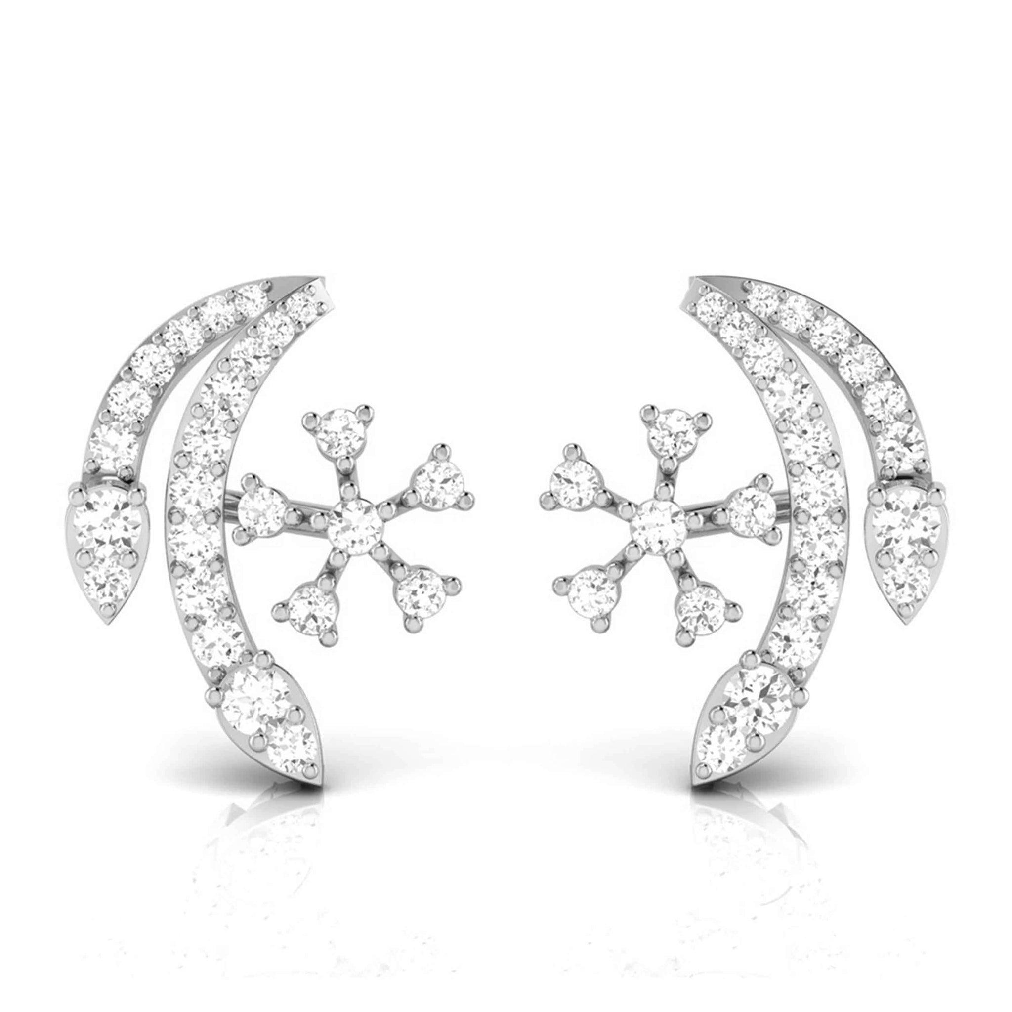 Jewelove™ Earrings SI IJ Platinum Earrings with Diamonds JL PT E ST 2238