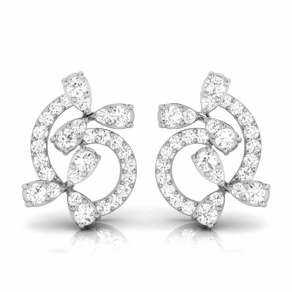 Jewelove™ Earrings SI IJ Platinum Earrings with Diamonds JL PT E ST 2239