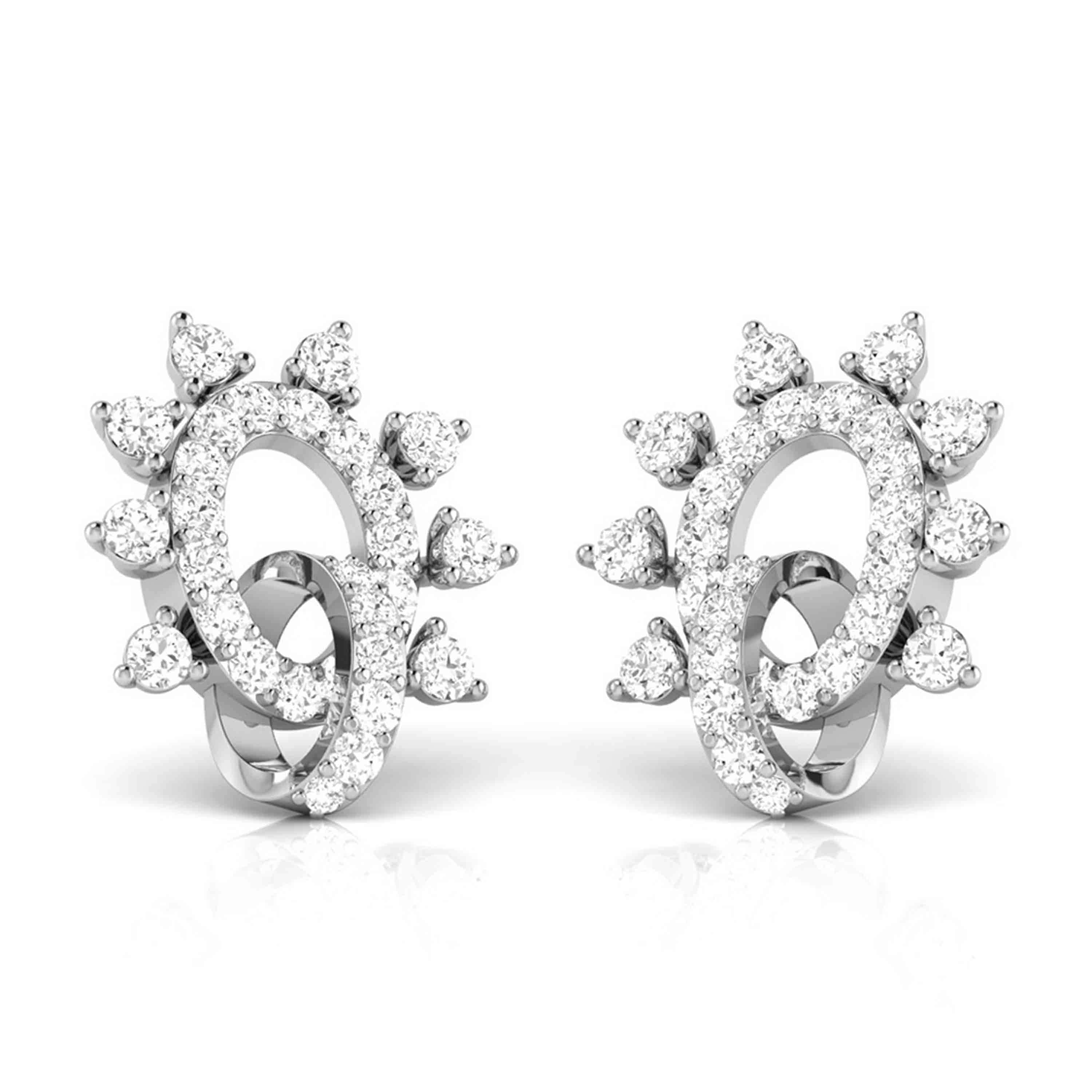 Sia Swirl Diamond Stud Earrings Jewellery India Online  CaratLanecom