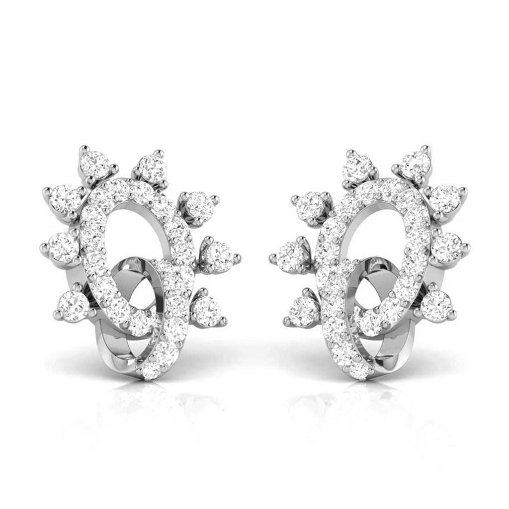 Jewelove™ Earrings SI IJ Platinum Earrings with Diamonds JL PT E ST 2249