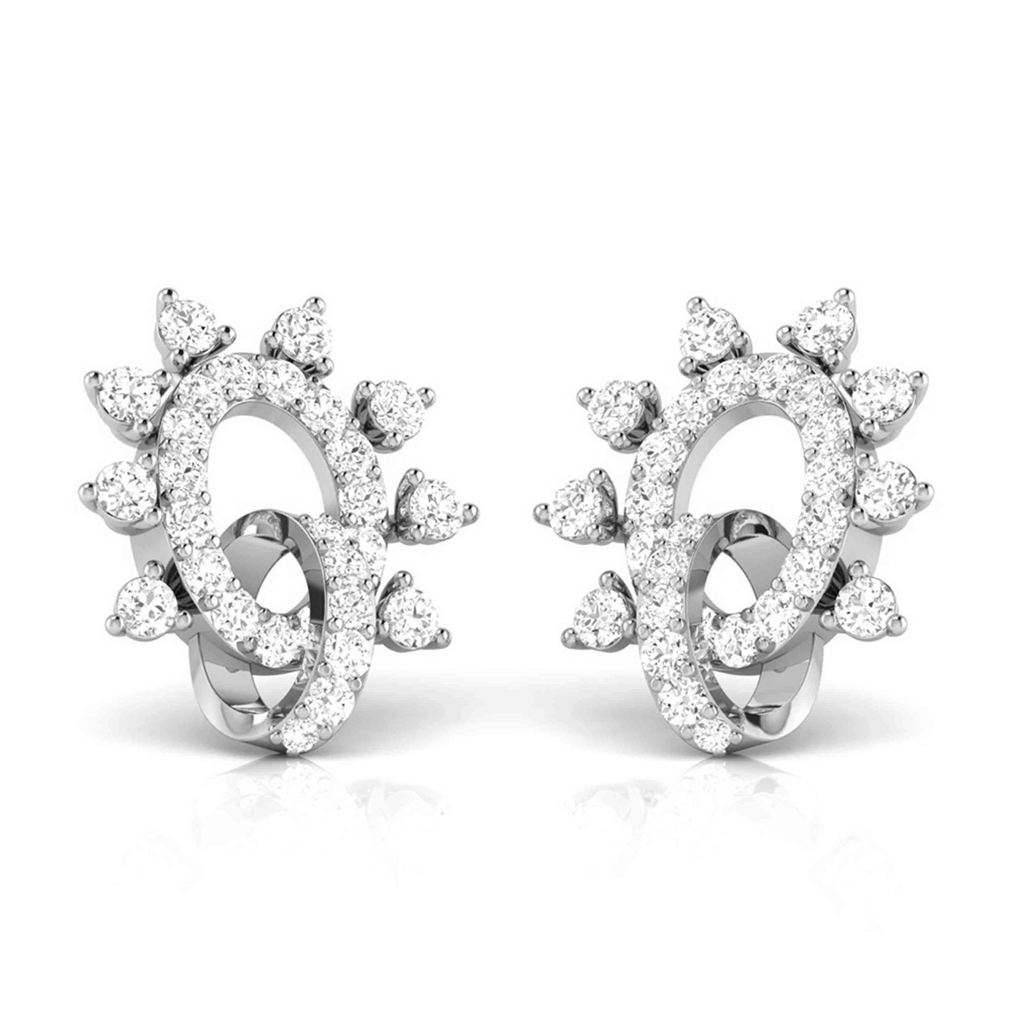 Jewelove™ Earrings SI IJ Platinum Earrings with Diamonds JL PT E ST 2249