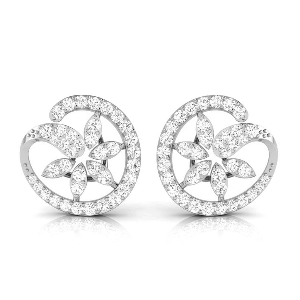 Jewelove™ Earrings SI IJ Platinum Earrings with Diamonds JL PT E ST 2250