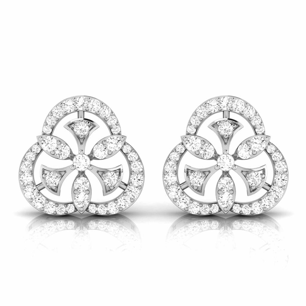 Jewelove™ Earrings SI IJ Platinum Earrings with Diamonds JL PT E ST 2251