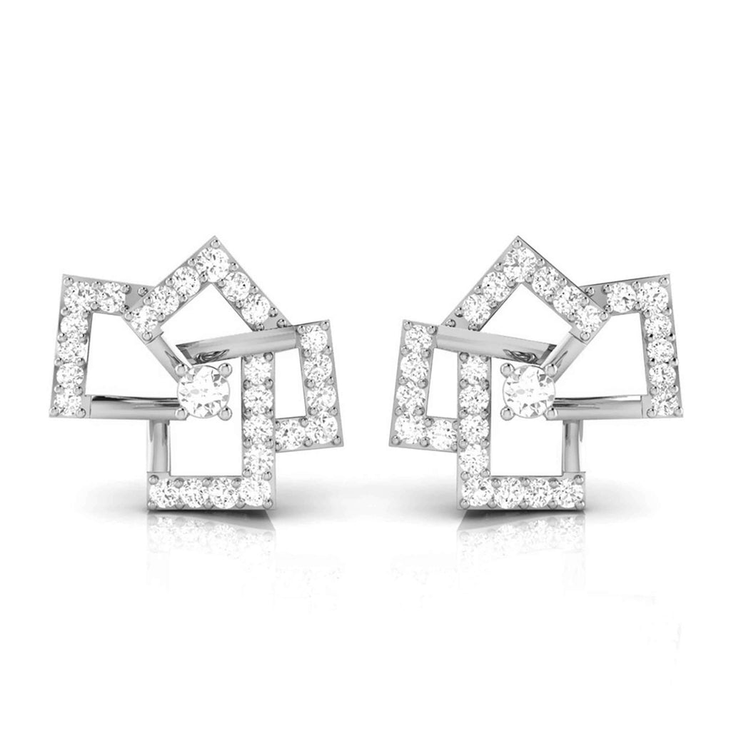 Jewelove™ Earrings SI IJ Platinum Earrings with Diamonds JL PT E ST 2252