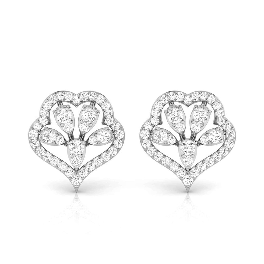 Jewelove™ Earrings SI IJ Platinum Earrings with Diamonds JL PT E ST 2253