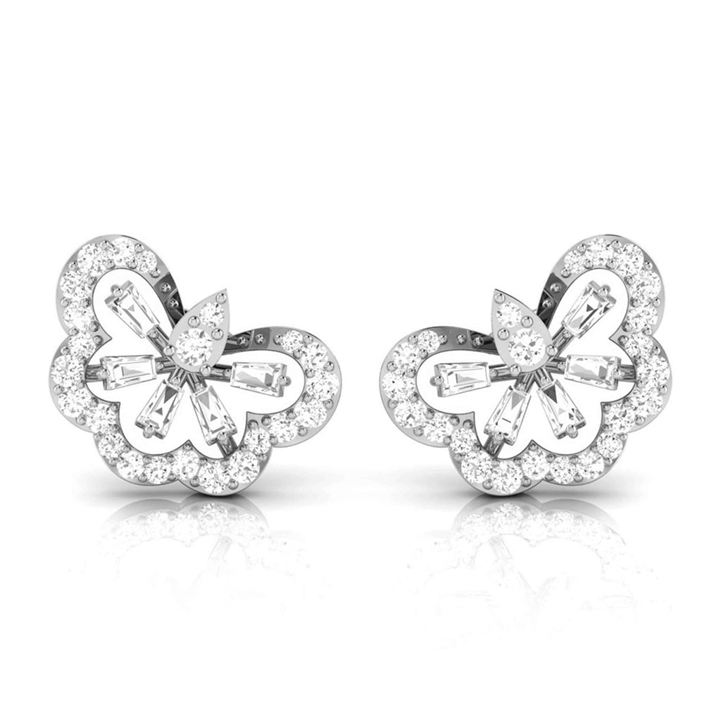 Jewelove™ Earrings SI IJ Platinum Earrings with Diamonds JL PT E ST 2254