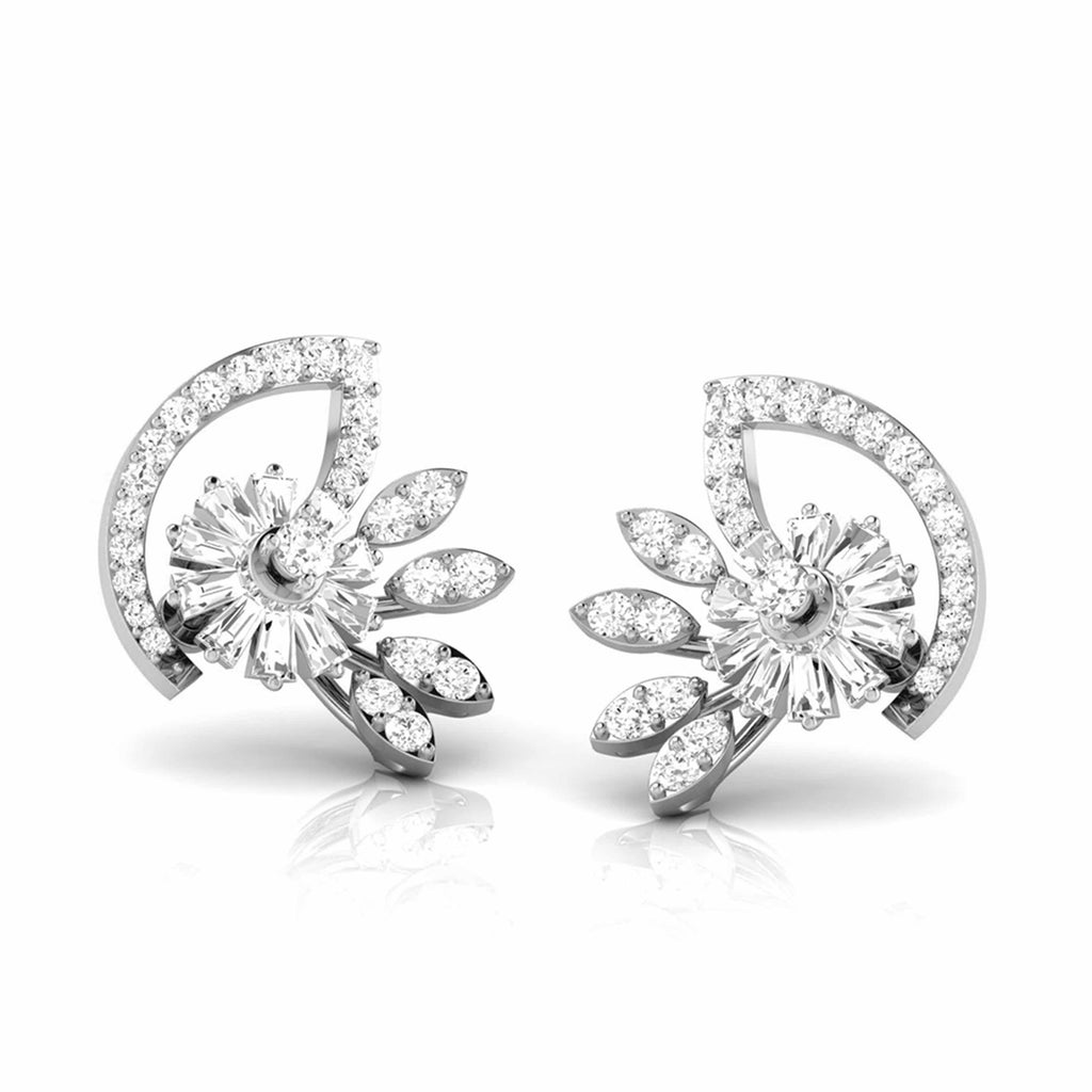 Jewelove™ Earrings SI IJ Platinum Earrings with Diamonds JL PT E ST 2255