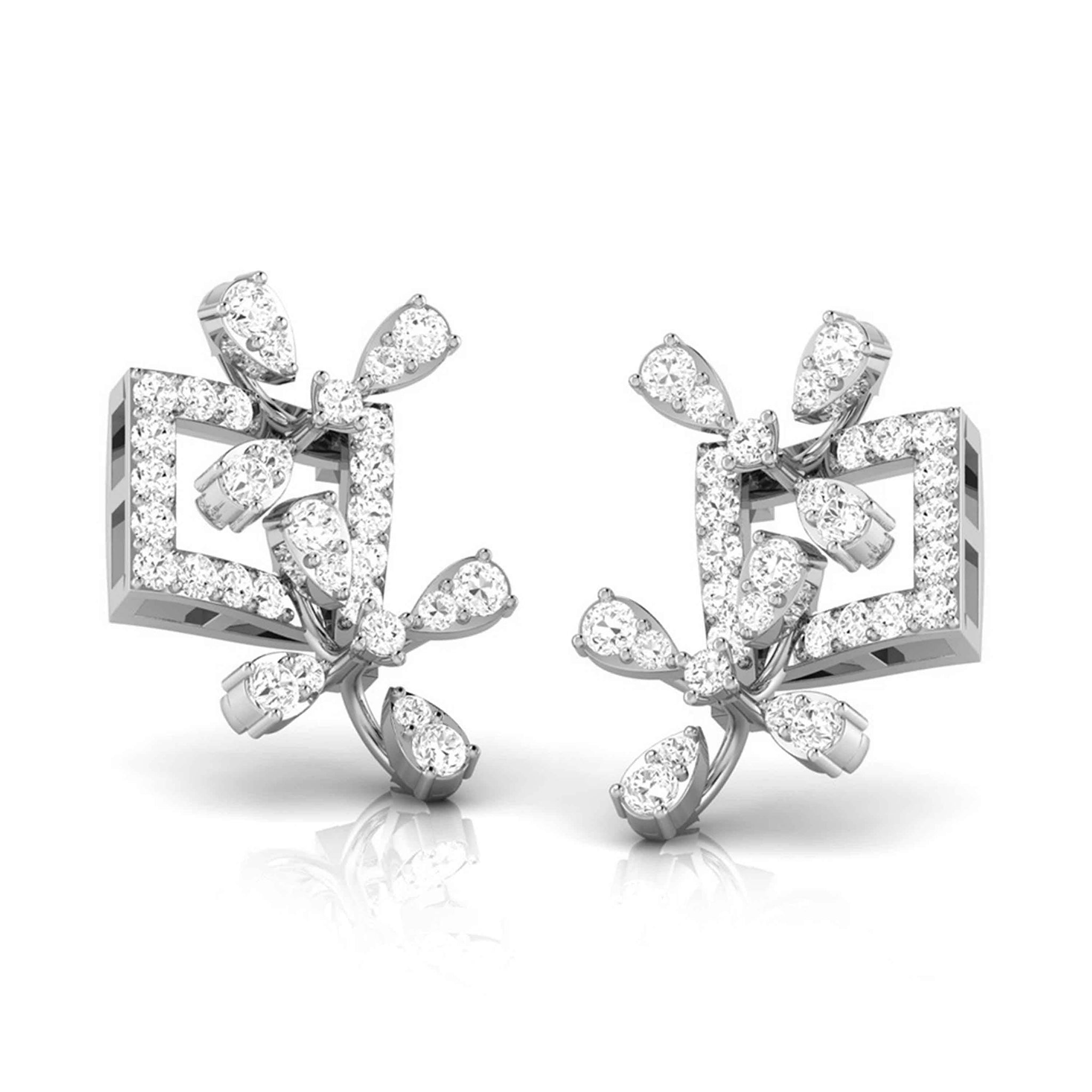 Jewelove™ Earrings Platinum Earrings with Diamonds JL PT E ST 2257