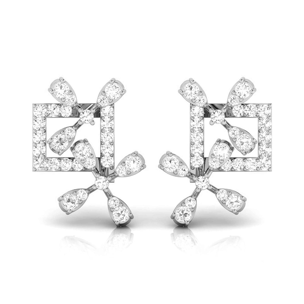 Jewelove™ Earrings SI IJ Platinum Earrings with Diamonds JL PT E ST 2257