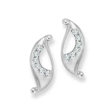 Cushion Cut Black Diamond & Diamond Earrings 14k White Gold 3.10ct - AD4803